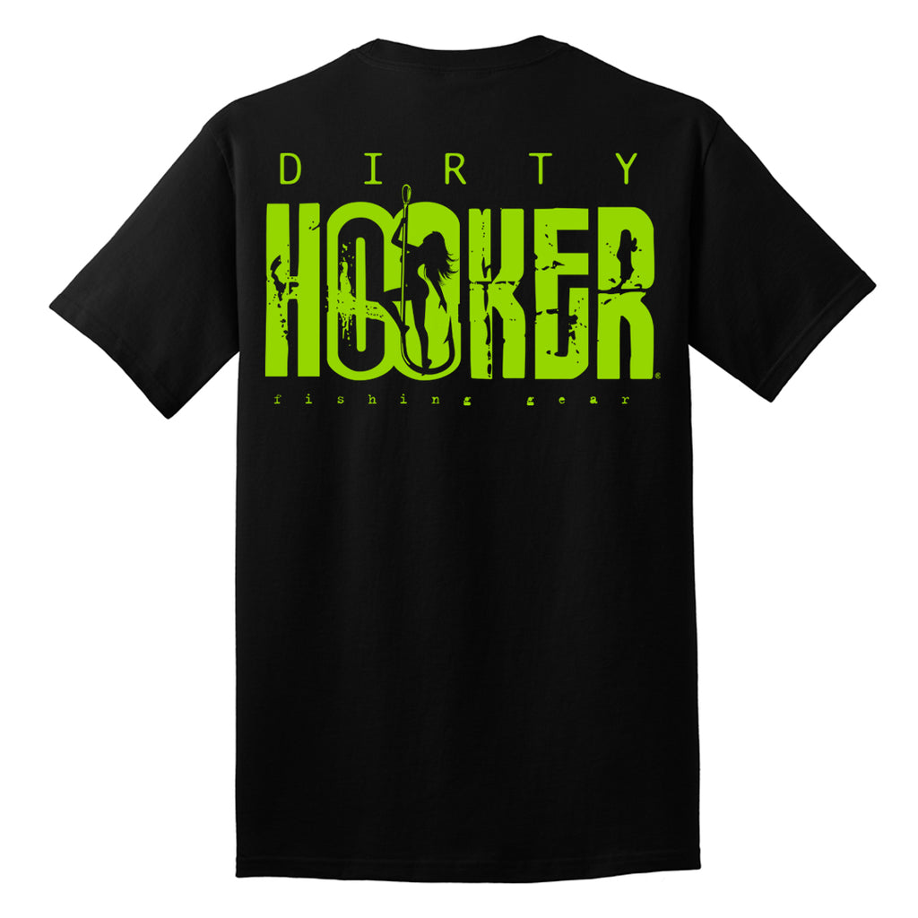 Dirty Hooker COMBO: Black T-Shirt with DH Classic Green & Premium Black Hat