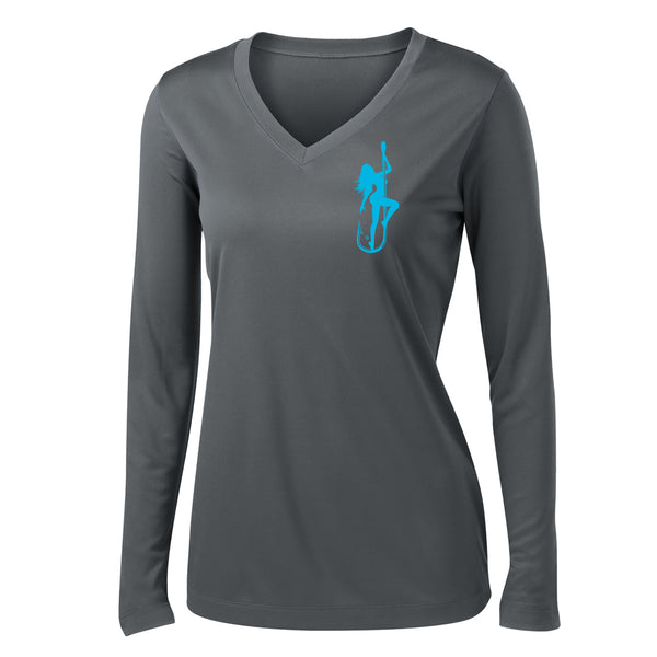 Dirty Hooker Classic Light Blue Ladies V-neck Dry Fit – Dirty Hooker ...