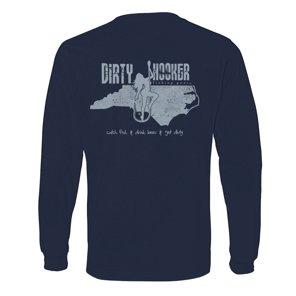 Dirty Hooker North Carolina Lightweight Long Sleeve T-Shirt Lightweight Long Sleeve T-Shirt / Navy / L