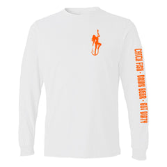 Dirty Hooker Classic Orange Long Sleeve Navy T-Shirt Long Sleeve T-Shirt / Navy / XXXL