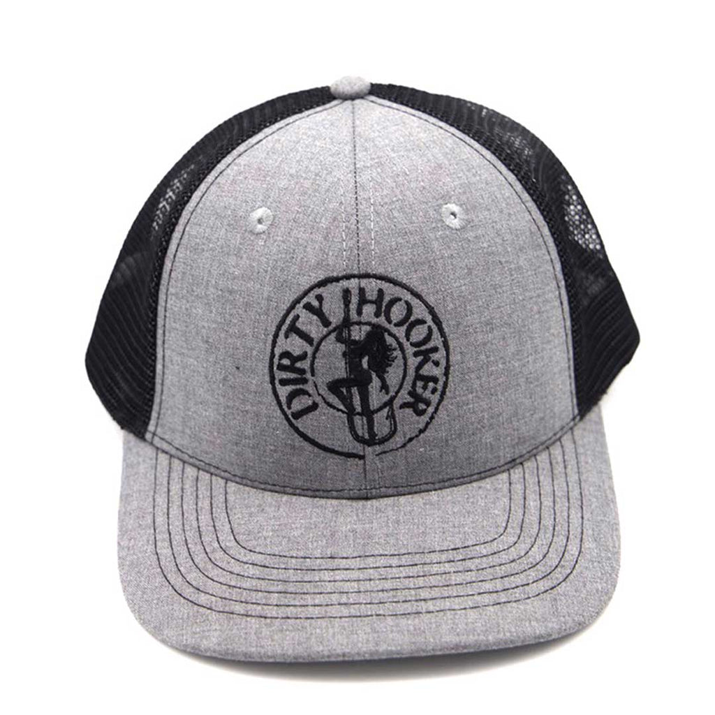 Dirty Hooker Deluxe Hat Heather Grey and Black – Dirty Hooker Fishing Gear